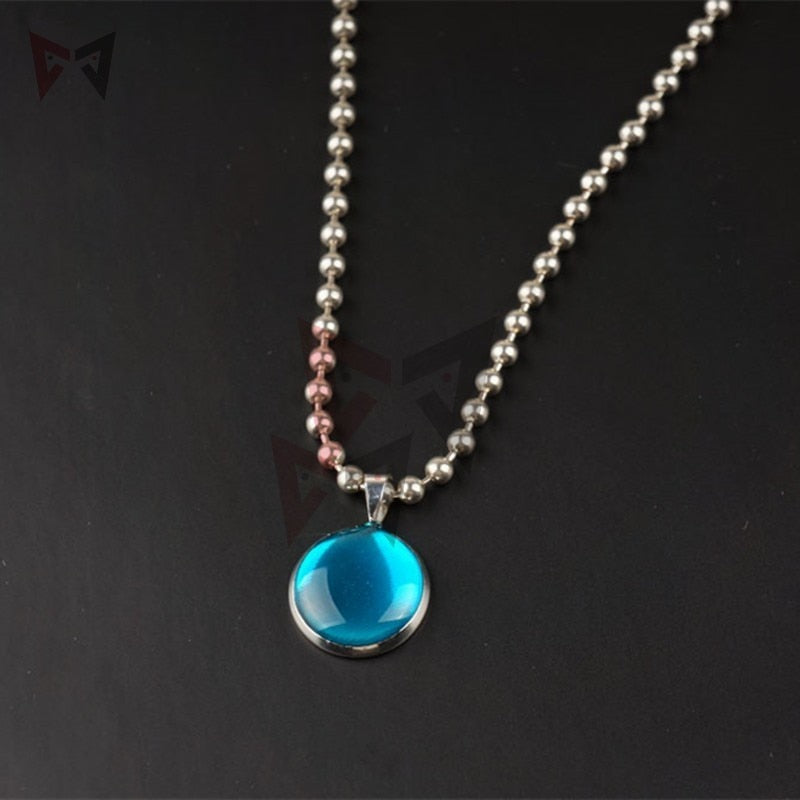 MMGG diabolik lovers cosplay badge prop Mukami Kou necklace round blue pendant  jewelry for girl women
