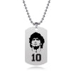Maradona Pendant Necklace Football Super Star Beaded Stainless Steel Tag Collection Jewelry 5x2.8cm