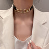 Metal Letter Stitching Choker Necklace For Women Hip-hop Style Jewelry Cool Clavicle Chain Gifts For Girlfriend