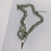 Metal Thick Chain Necklace For Women Clavicle Chain Choker Heart Lock Necklace Jewelry Accessories