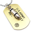 Military Bullet Dog Tag Pendant Necklace For Men USA Army Military Soldier Gold Black Silver Color Necklaces Males Jewelry