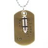 Military Bullet Dog Tag Pendant Necklace For Men USA Army Military Soldier Gold Black Silver Color Necklaces Males Jewelry