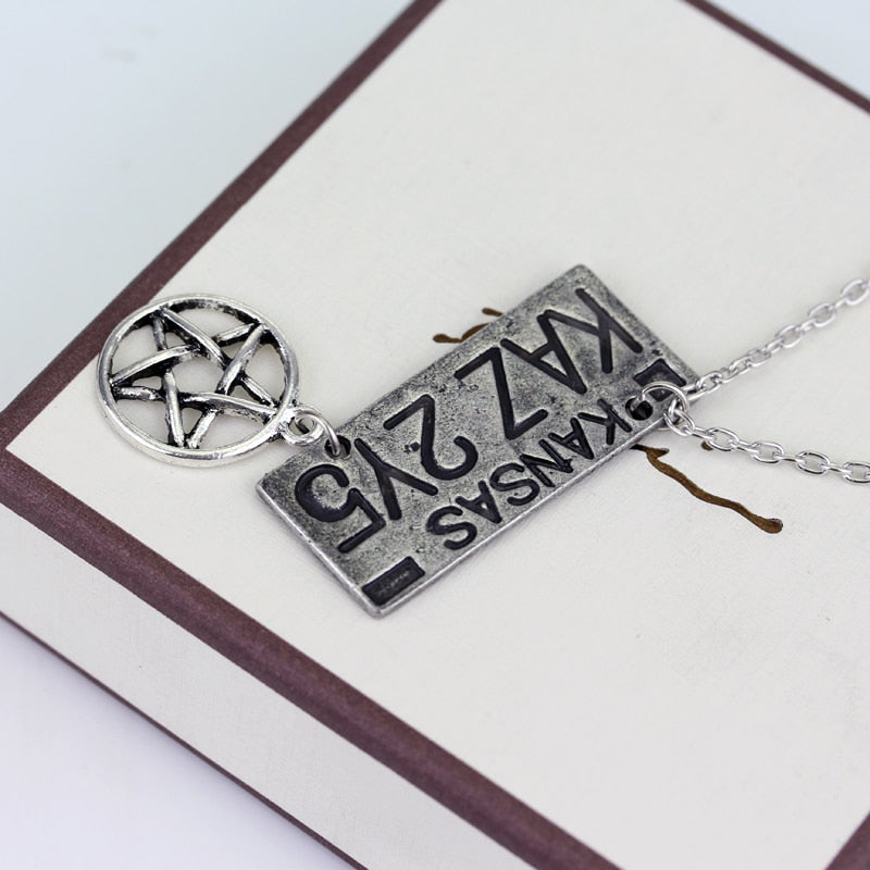 Movie Jewelry Supernatural Dean License Plate Pendant Necklace Vintage Necklace For fans Souvenir gift