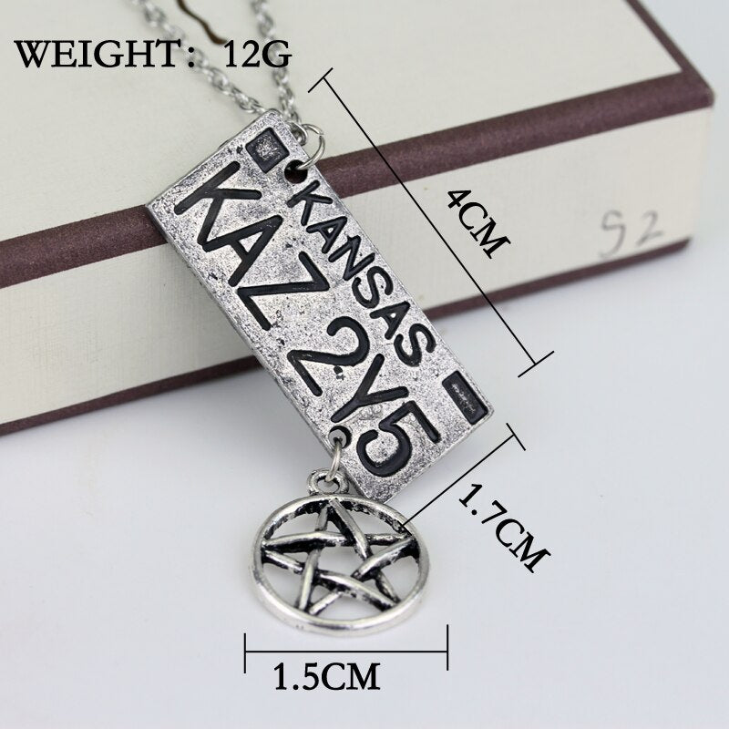 Movie Jewelry Supernatural Dean License Plate Pendant Necklace Vintage Necklace For fans Souvenir gift