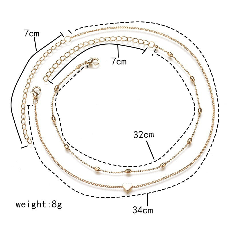 Multi Layer Tiny Small Heart Moon Choker Necklace for Women Gold Color Short  Chain Pendant Collar Necklace Jewelry Gift