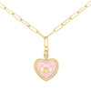 Multi-color Dripping Oil Necklace Zircon Love Heart Peach Heart Eye Necklace Jewelry DIY Color Gothic  Chains