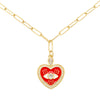 Multi-color Dripping Oil Necklace Zircon Love Heart Peach Heart Eye Necklace Jewelry DIY Color Gothic  Chains