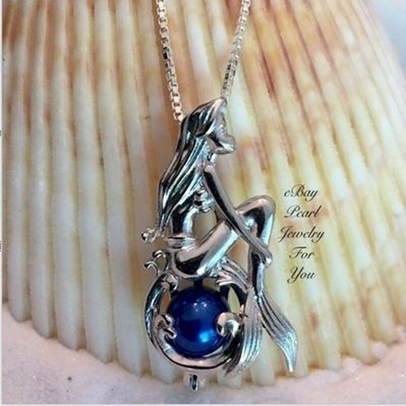 Multicolor Moonstone Mermaid Pendant Necklace for Ladies Personality Mermaid Necklace Accessories Party Jewelry