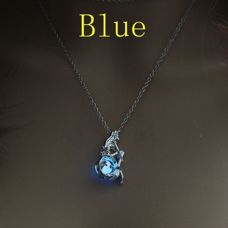 Multicolor Moonstone Mermaid Pendant Necklace for Ladies Personality Mermaid Necklace Accessories Party Jewelry