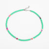 Multicolor Polymer Clay Necklace For Women 4mm Boho Flat Round Polymer Clay Loose Beads Summer Beach Jewelry Gift