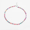 Multicolor Polymer Clay Necklace For Women 4mm Boho Flat Round Polymer Clay Loose Beads Summer Beach Jewelry Gift