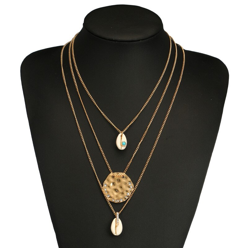 Multilayer Crystal Moon Necklaces & Pendants For Women Vintage Charm Gold Choker Necklace 2021 Bohemian Jewelry