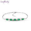 New! Natural Diamond Green Emerald Bracelet For Sale In 18Kt White Gold Oval 4x6mm Stone NA0036