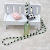 New Natural Green Agate Pendant Sweater Chain Men And Women Chalcedony Square Water Droplets Pendant Necklace Hanging Jewelry