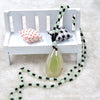 New Natural Green Agate Pendant Sweater Chain Men And Women Chalcedony Square Water Droplets Pendant Necklace Hanging Jewelry