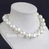 New Natural Jewellery Beads CHARMING 14MM WHITE SEA SHELL PEARL NECKLACE Hand Made Fashion Jewelry Making Design Wholesale Price