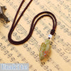 New Natural Stone Opal Pendant Women Bullet Shape Necklace Stone Crystal Choker Necklace Gemstone Vintage Rope Jewelry Rainbow