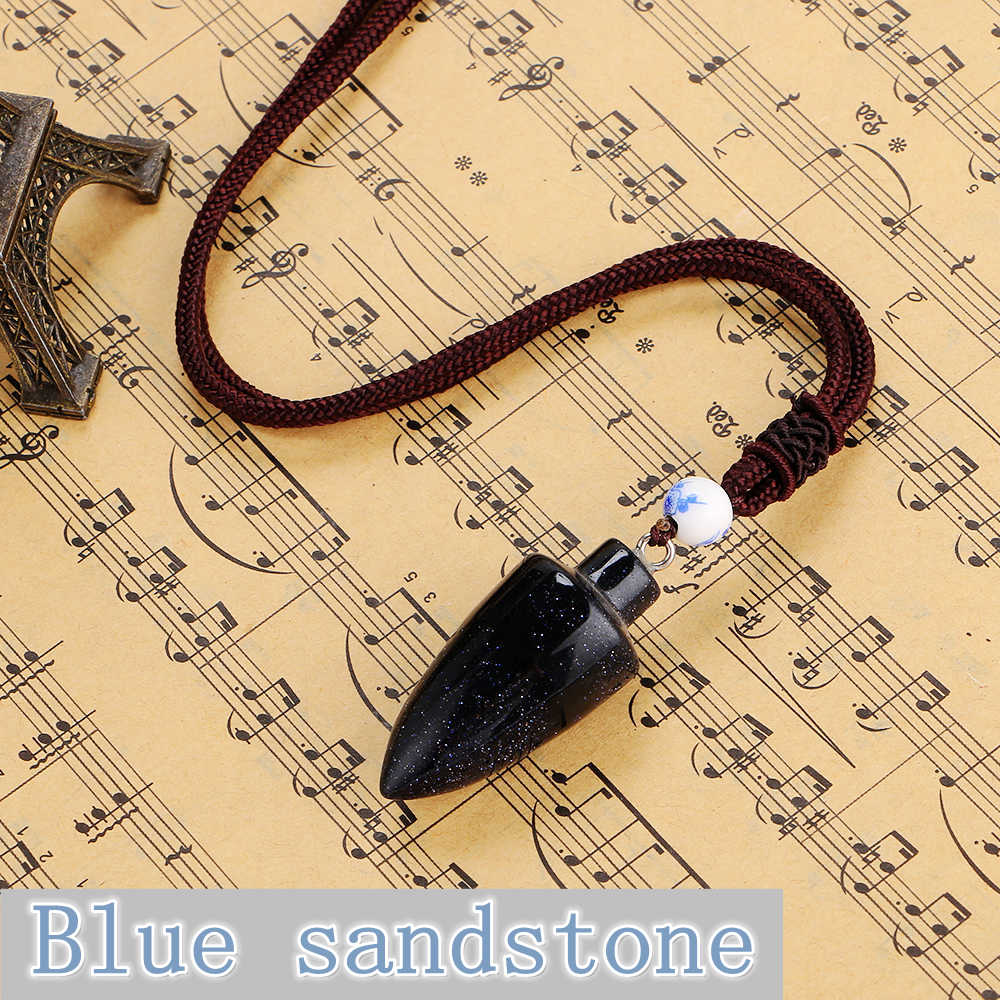 New Natural Stone Opal Pendant Women Bullet Shape Necklace Stone Crystal Choker Necklace Gemstone Vintage Rope Jewelry Rainbow