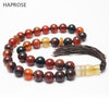 New Natural Stone Round Shape Jewelry 12mm Big Agate 33 Prayer beads Islamic Muslim Tasbih Allah Rosary Bracelet with Tassel