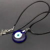Necklace 2021 Harajuku Evil Eye Necklaces for Men Wax Rope Glass Pendant Turkish Blue Eye Initial Chains  Jewelry