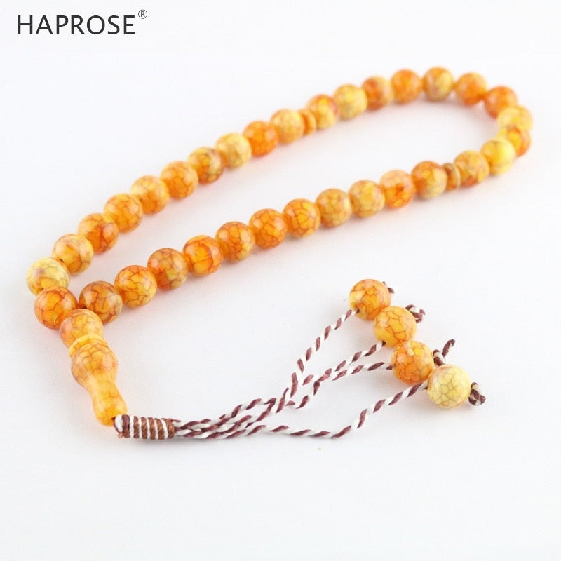 New Orange Bracelet 33 Bead Islam Muslim Allah Sculpting Text Bead Green Allah Beads Hand Bracelet 12mm tesbih Memorial Gift