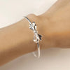 Original 925 sterling silver Cute romantic bow Bangles for women bracelets party wedding accessories jewelry gifts