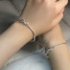Original 925 sterling silver Cute romantic bow Bangles for women bracelets party wedding accessories jewelry gifts
