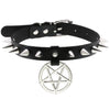 Pattern Women Sexy Gothic Pentagram Harajuku Chocker Necklace Emo Spike Rivet Black Goth Punk Chokers Gothic Choker Necklace