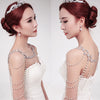 New Pearl 2PCS / 1Set Bridal Shoulder Necklace Chain Wedding Crystal Zi Alloy Shoulder Strap Chain Choker Necklace Jewelry