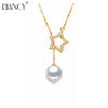 New Pearl Necklace Natural Pearl Lucky Star adjustable Necklace Pendant 925 Sterling Silver Jewelry For Women Gift