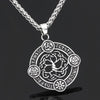 Personality Celtic Tree of Life Round Pendant Necklace Men's Viking Rune Amulet Necklace Pendant Accessories Party Jewelry