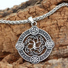 Personality Celtic Tree of Life Round Pendant Necklace Men's Viking Rune Amulet Necklace Pendant Accessories Party Jewelry