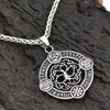 Personality Celtic Tree of Life Round Pendant Necklace Men's Viking Rune Amulet Necklace Pendant Accessories Party Jewelry