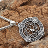 Personality Celtic Tree of Life Round Pendant Necklace Men's Viking Rune Amulet Necklace Pendant Accessories Party Jewelry