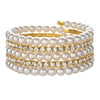 Personality Creative Steel Wire Bracelet Stretch Line Bracelet Multi-layer Pearl Rhinestone Bracelet