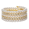 Personality Creative Steel Wire Bracelet Stretch Line Bracelet Multi-layer Pearl Rhinestone Bracelet