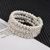 Personality Creative Steel Wire Bracelet Stretch Line Bracelet Multi-layer Pearl Rhinestone Bracelet