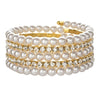 Personality Creative Steel Wire Bracelet Stretch Line Bracelet Multi-layer Pearl Rhinestone Bracelet