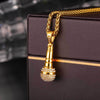 Personality Gold-Plated Microphone Necklace Man Woman Hip Hop Rock-Encrusted Microphone Pendant Accessories Party Jewelry
