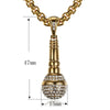 Personality Gold-Plated Microphone Necklace Man Woman Hip Hop Rock-Encrusted Microphone Pendant Accessories Party Jewelry