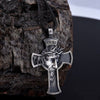 Personality Religious Christian Pendant Necklace for Men Crown of Thorns Jesus Cross Necklace Pendant Accessories Jewelry