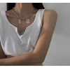 Personality Square Metal Multilayer Hip hop Long Chain Cool Simple Necklace For Women men Jewelry Gifts