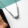 Personality Titanium Steel Necklace Female Design Sense Street Hip Hop Letter Cylindrical Pendant Clavicle Chain