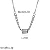 Personality Titanium Steel Necklace Female Design Sense Street Hip Hop Letter Cylindrical Pendant Clavicle Chain