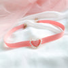 Pink Color Peach Heart Flowers Lolita Pendant Choker Short Clavicle Necklaces Sweet Jewelry Accessories For Girl