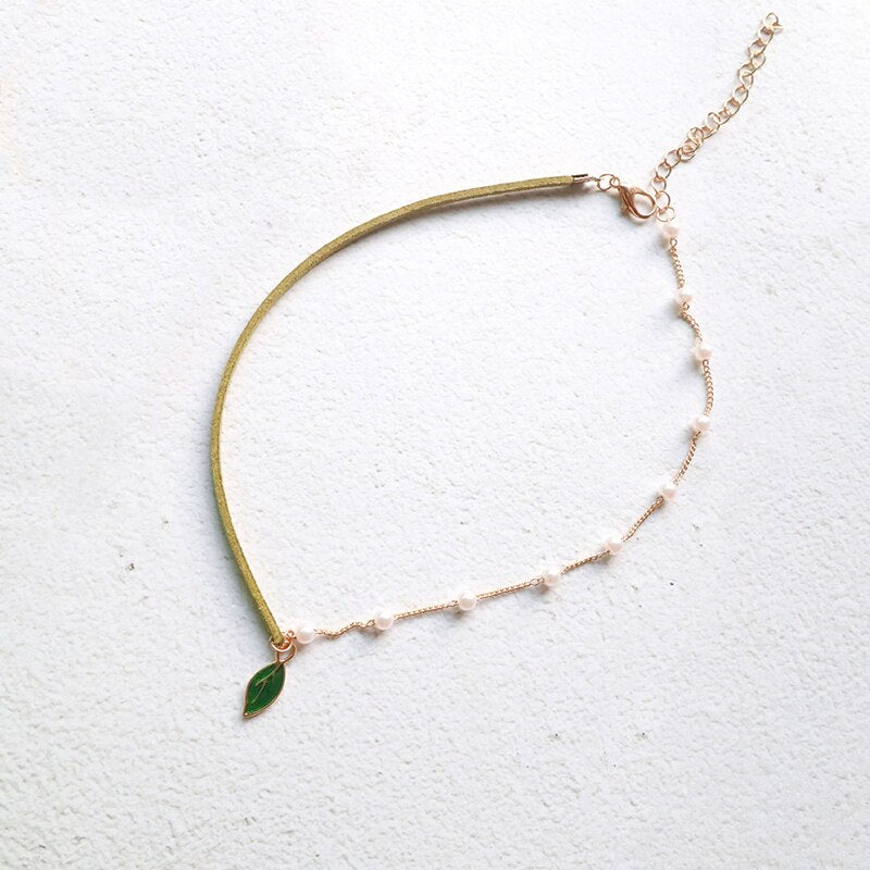 Pink Color Peach Heart Flowers Lolita Pendant Choker Short Clavicle Necklaces Sweet Jewelry Accessories For Girl