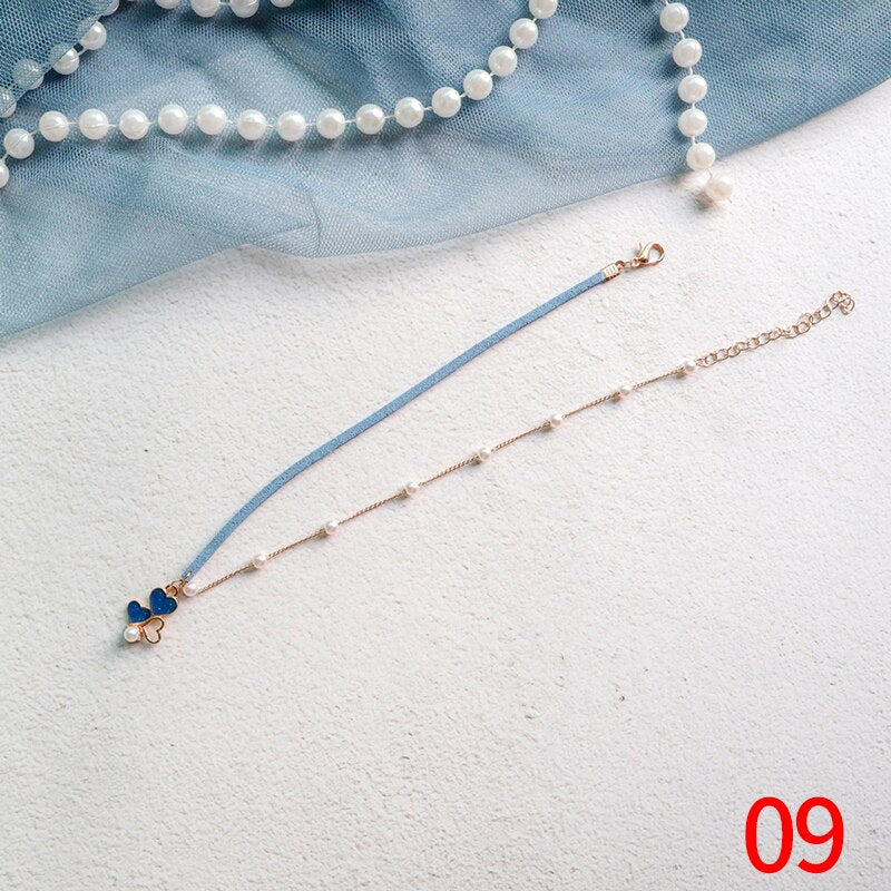 Pink Color Peach Heart Flowers Lolita Pendant Choker Short Clavicle Necklaces Sweet Jewelry Accessories For Girl