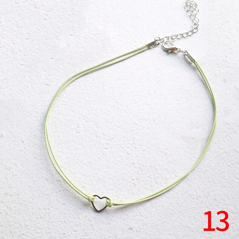 Pink Color Peach Heart Flowers Lolita Pendant Choker Short Clavicle Necklaces Sweet Jewelry Accessories For Girl