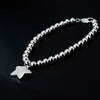 Popular brands 925 sterling silver fine 4MM Beads Chain Star Pendant Bracelets for women party Wedding Jewelry gifts