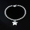 Popular brands 925 sterling silver fine 4MM Beads Chain Star Pendant Bracelets for women party Wedding Jewelry gifts